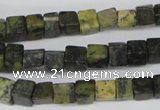 CCU54 15.5 inches 6*6mm cube yellow turquoise beads wholesale