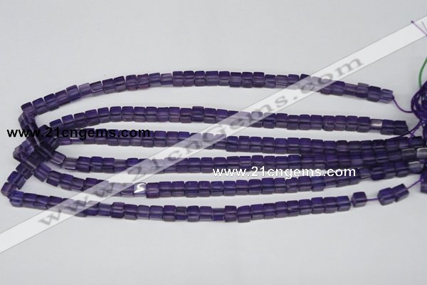 CCU55 15.5 inches 6*6mm cube synthetic amethyst beads wholesale