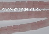 CCU56 15.5 inches 6*6mm cube rose quartz beads wholesale