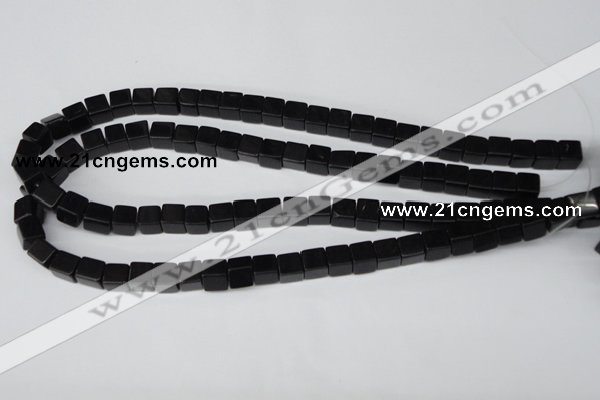 CCU60 15.5 inches 8*8mm cube black agate beads wholesale