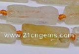 CCU604 15.5 inches 8*20mm - 10*30mm cuboid citrine gemstone beads