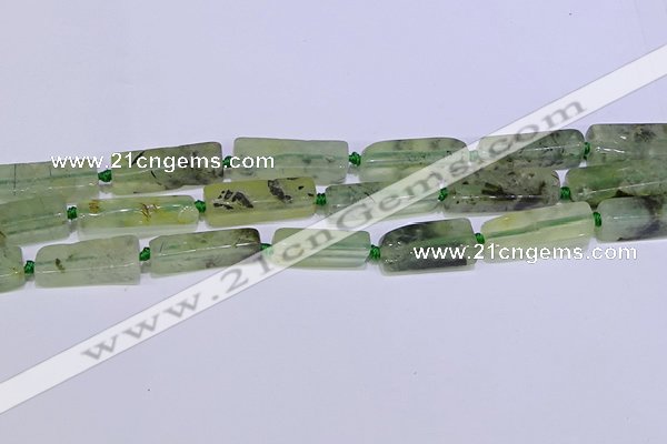 CCU606 15.5 inches 8*20mm - 10*30mm cuboid green rutilated quartz beads