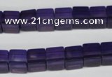 CCU61 15.5 inches 8*8mm cube synthetic amethyst beads wholesale