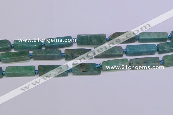 CCU615 15.5 inches 8*20mm - 10*30mm cuboid amazonite beads