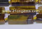 CCU618 15.5 inches 8*20mm - 10*30mm cuboid yellow tiger eye beads