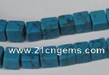 CCU62 15.5 inches 8*8mm cube turquoise beads wholesale