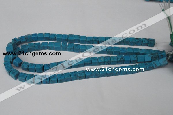 CCU62 15.5 inches 8*8mm cube turquoise beads wholesale