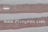 CCU63 15.5 inches 8*8mm cube rose quartz beads wholesale