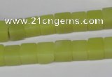 CCU64 15.5 inches 8*8mm cube olive jade beads wholesale