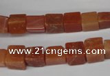 CCU68 15.5 inches 8*8mm cube red aventurine beads wholesale