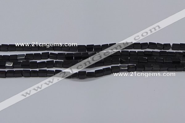 CCU700 15.5 inches 4*6mm cuboid black stone beads wholesale