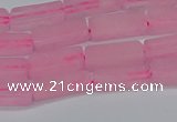 CCU711 15.5 inches 4*13mm cuboid rose quartz beads wholesale