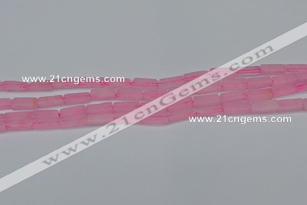 CCU711 15.5 inches 4*13mm cuboid rose quartz beads wholesale