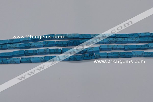 CCU725 15.5 inches 4*13mm cuboid imitation turquoise beads wholesale