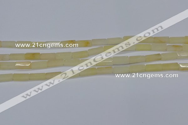 CCU730 15.5 inches 4*13mm cuboid yellow jade beads wholesale