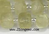 CCU756 15 inches 8*8mm faceted cube lemon quartz beads