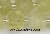 CCU774 15 inches 10*10mm faceted cube lemon quartz beads