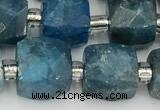 CCU784 15 inches 10*10mm faceted cube apatite beads