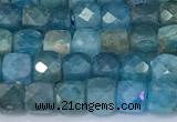 CCU853 15 inches 4mm faceted cube apatite beads