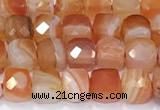 CCU865 15 inches 6mm faceted cube agate beads