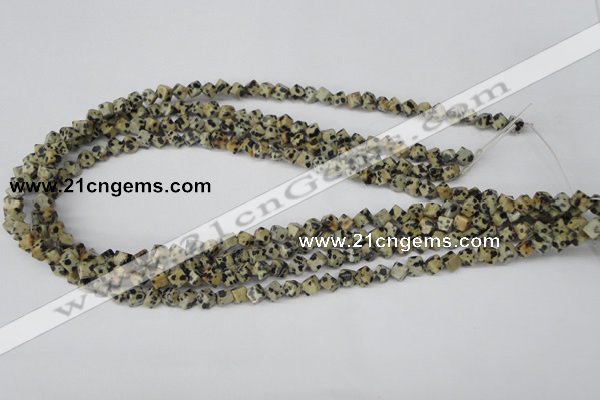 CCU93 15.5 inches 4*4mm cube dalmatian jasper beads wholesale