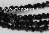 CCU94 15.5 inches 4*4mm cube black agate beads wholesale