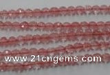 CCY110 15.5 inches 4mm faceted round cherry quartz beads wholesale