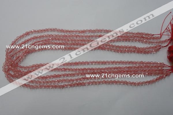 CCY110 15.5 inches 4mm faceted round cherry quartz beads wholesale