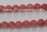 CCY112 15.5 inches 8mm faceted round cherry quartz beads wholesale