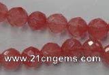 CCY113 15.5 inches 10mm faceted round cherry quartz beads wholesale