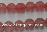 CCY114 15.5 inches 12mm faceted round cherry quartz beads wholesale