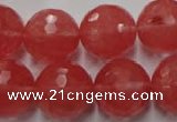 CCY116 15.5 inches 16mm faceted round cherry quartz beads wholesale