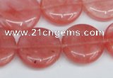 CCY153 15.5 inches 20mm flat round cherry quartz beads wholesale