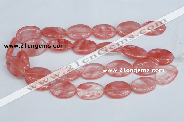 CCY159 15.5 inches 20*30mm oval cherry quartz beads wholesale