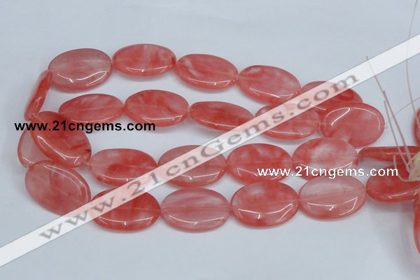 CCY160 15.5 inches 22*33mm oval cherry quartz beads wholesale