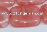 CCY163 15.5 inches 25*35mm rectangle cherry quartz beads wholesale