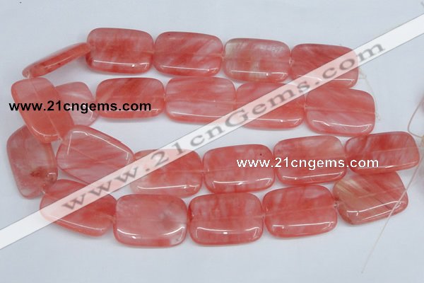 CCY163 15.5 inches 25*35mm rectangle cherry quartz beads wholesale