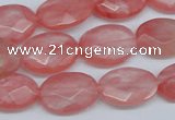 CCY165 15.5 inches 13*18mm faceted oval cherry quartz beads