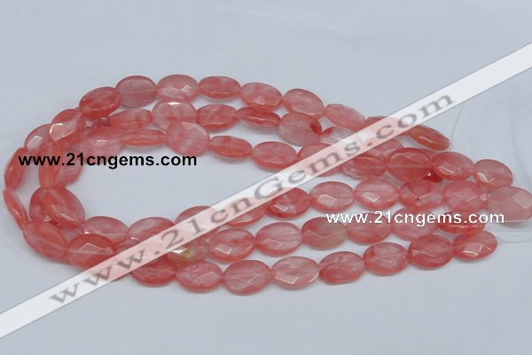 CCY165 15.5 inches 13*18mm faceted oval cherry quartz beads