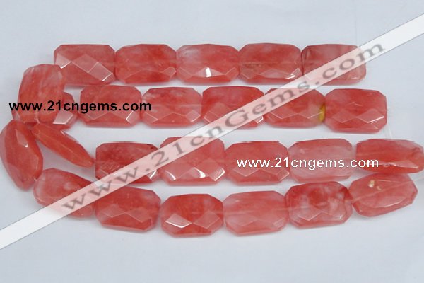 CCY166 15.5 inches 20*30mm faceted rectangle cherry quartz beads