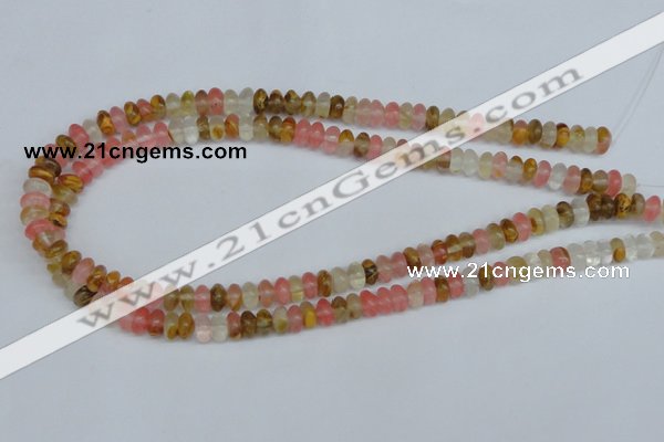 CCY201 15.5 inches 5*8mm rondelle volcano cherry quartz beads