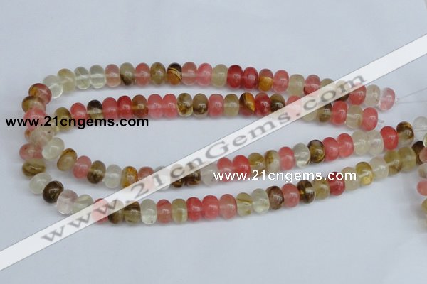 CCY202 15.5 inches 8*12mm rondelle volcano cherry quartz beads