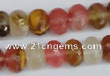 CCY208 15.5 inches 12*16mm faceted rondelle volcano cherry quartz beads