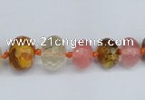 CCY209 4*8mm - 13*18mm faceted rondelle volcano cherry quartz beads