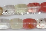 CCY210 15.5 inches 12*16mm cuboid volcano cherry quartz beads