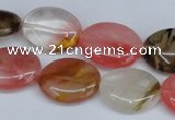 CCY217 15.5 inches 13*18mm oval volcano cherry quartz beads