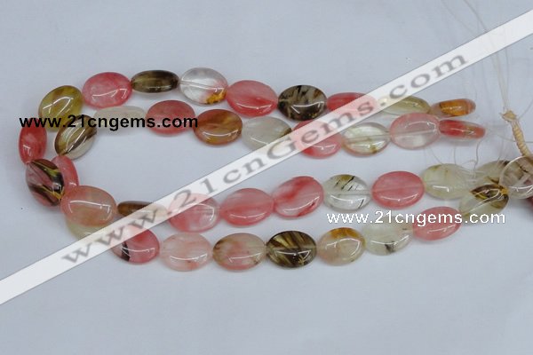 CCY218 15.5 inches 15*20mm oval volcano cherry quartz beads