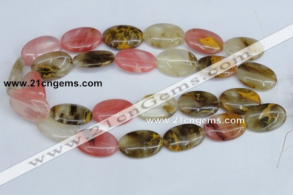 CCY220 15.5 inches 20*30mm oval volcano cherry quartz beads