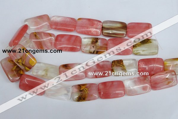 CCY222 15.5 inches 20*30mm rectangle volcano cherry quartz beads