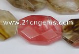 CCY231 15.5 inches 20*30mm faceted octagonal volcano cherry quartz beads